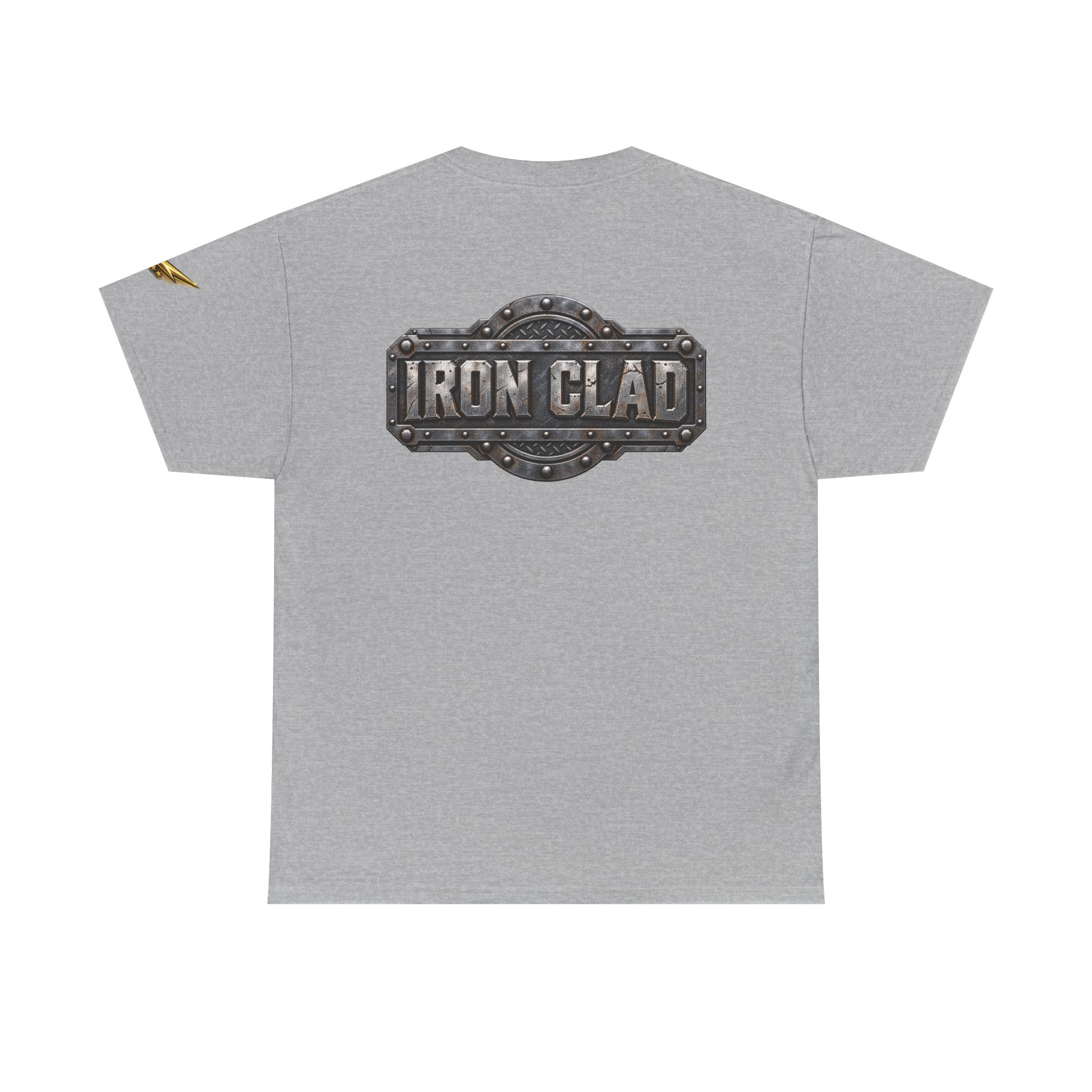 T-Shirt — "Iron Clad" Industrial Metal Logo Tee