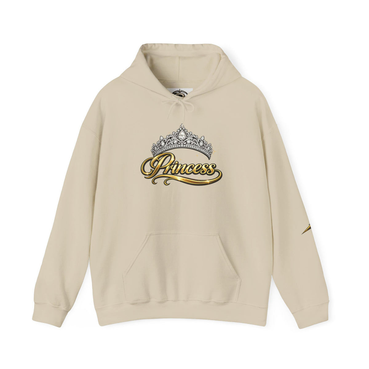 Princess Tiara Hoodie — Gold Script Crown Sweatshirt