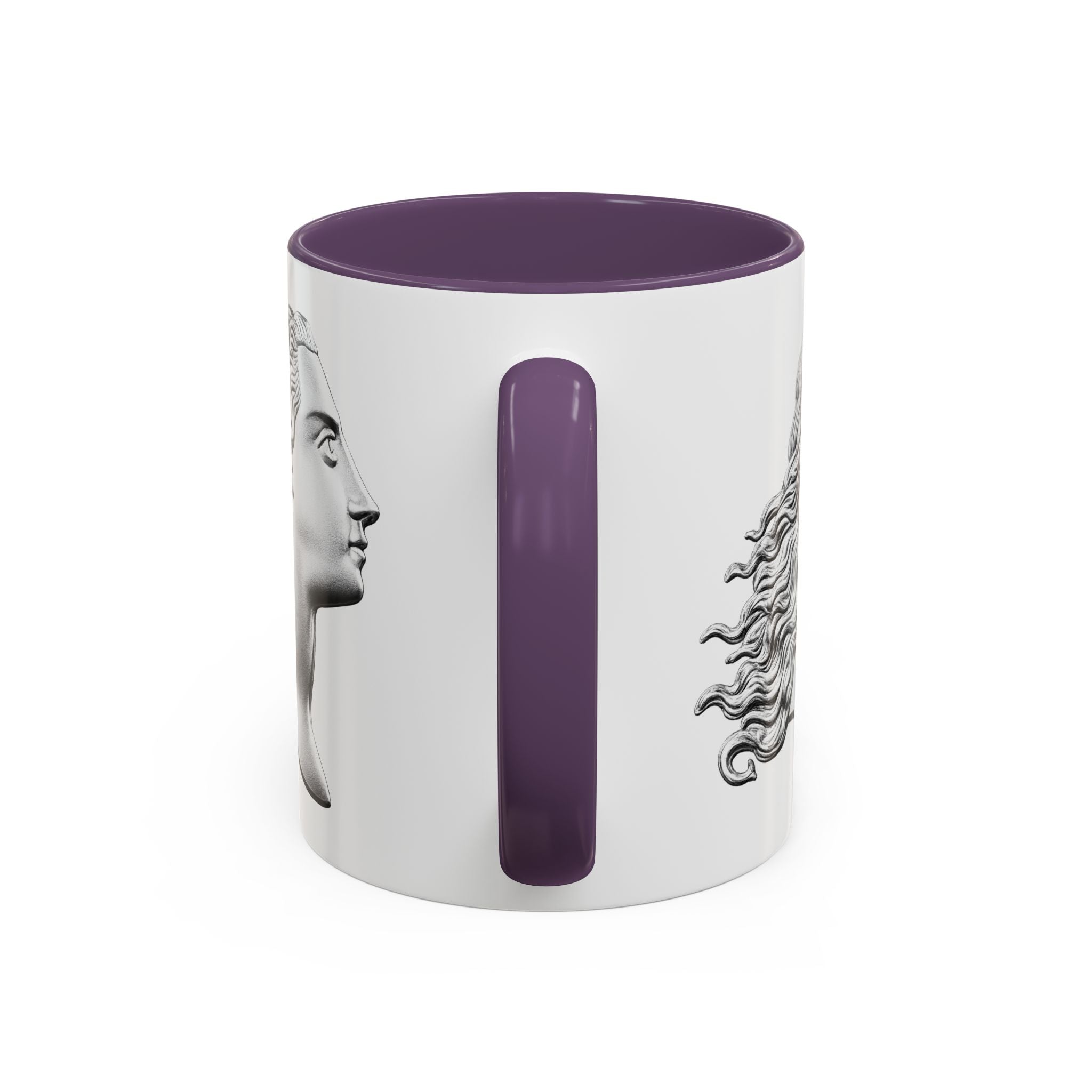 Classical Profile Accent Coffee Mug — Greek Goddess Bust Design (11/15oz)