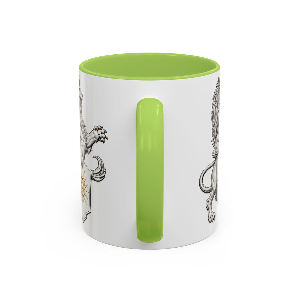 Royal Lion Crest Coffee Mug — Heraldic Crowned Lion Design (11/15oz)