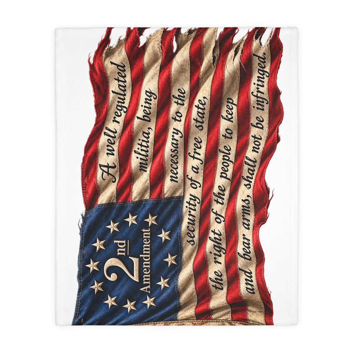 2nd Amendment American Flag Velveteen Blanket
