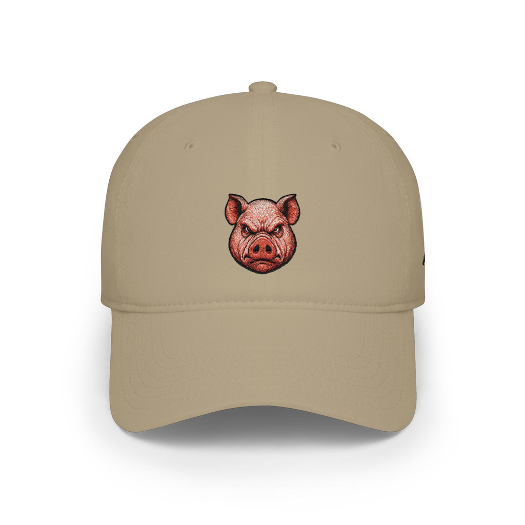 Pig Head Baseball Cap — Embroidered Farmyard Hat for Animal Lovers