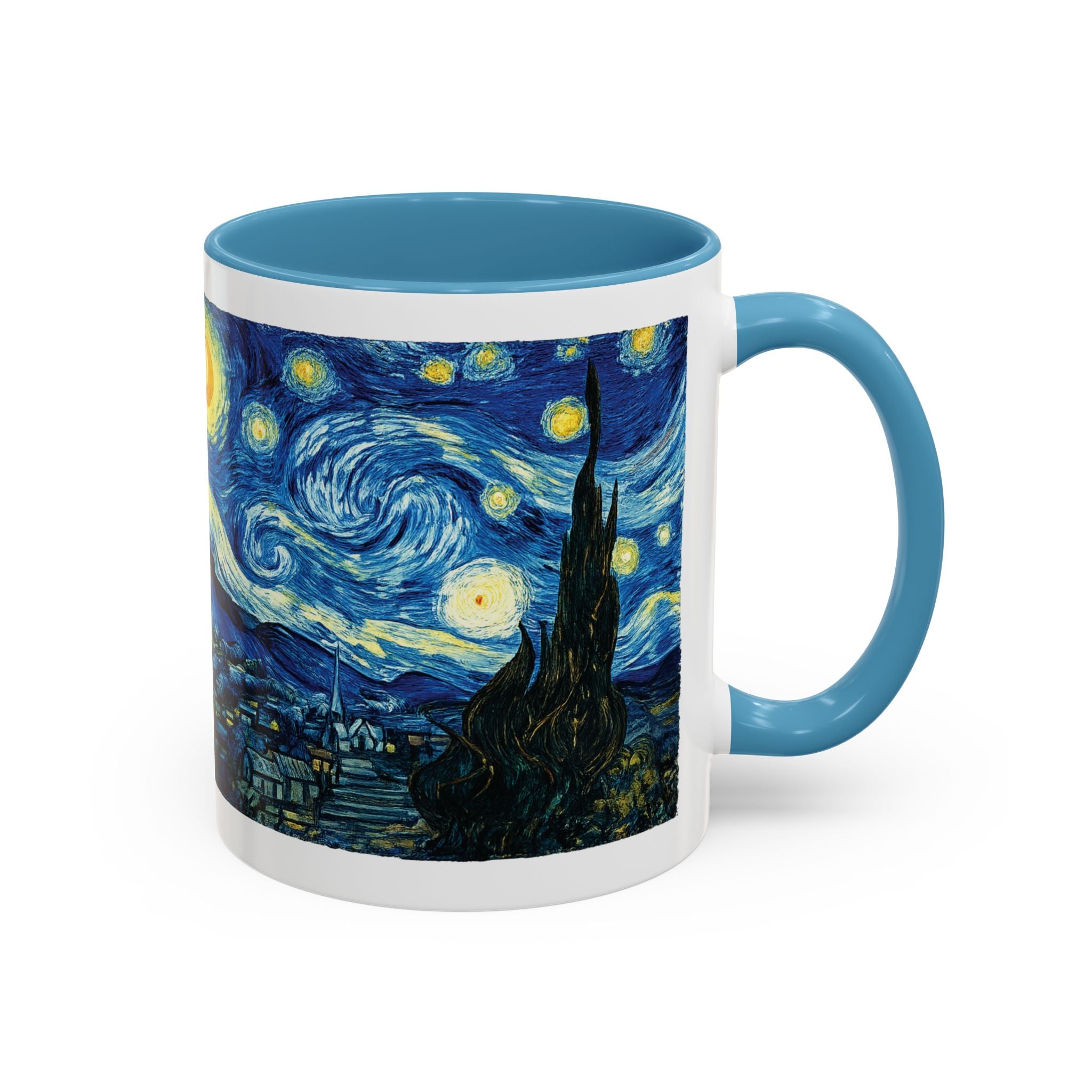 Starry Night Accent Coffee Mug — Van Gogh Style Night Sky Coffee Cup (11/15oz)