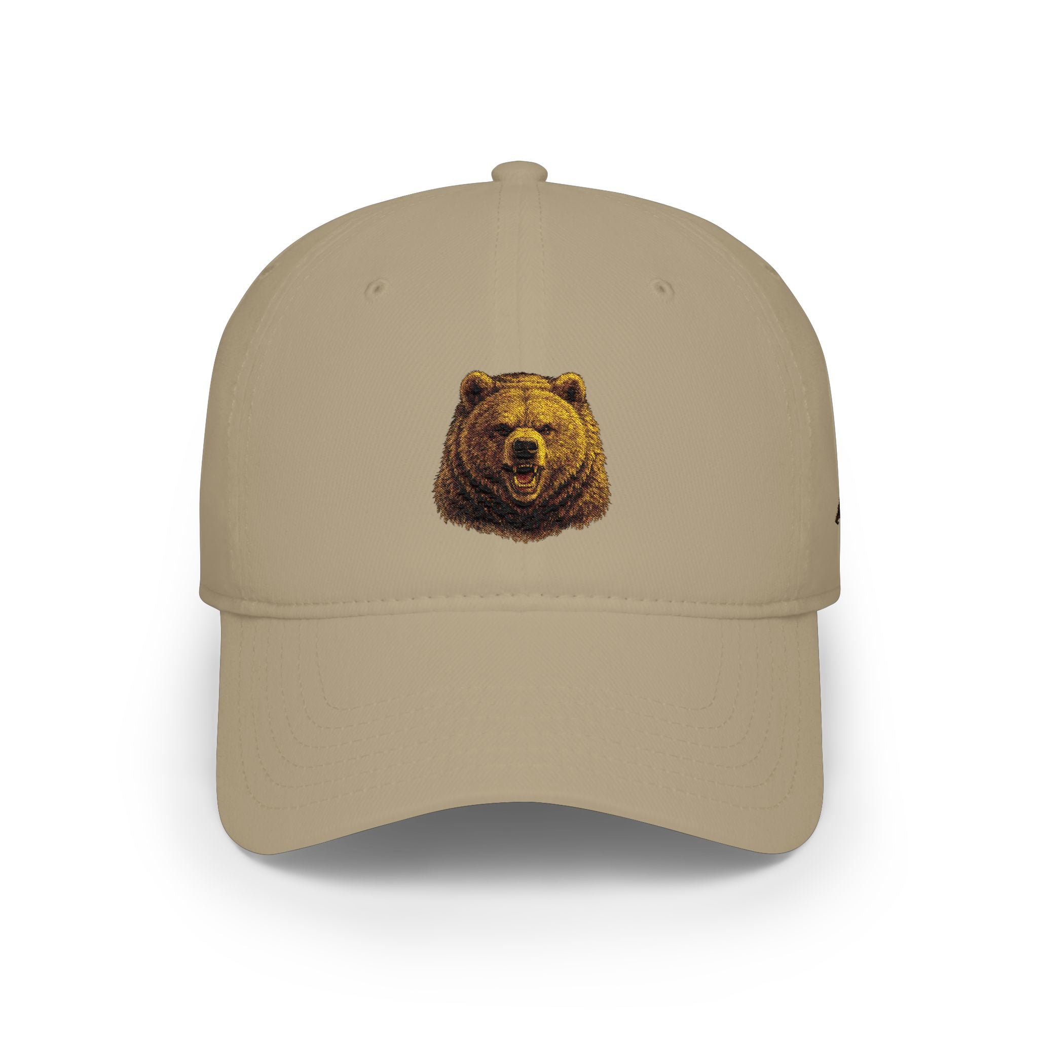 Bear Head Embroidered Baseball Cap — Low Profile Hat for Outdoors & Casual Wear