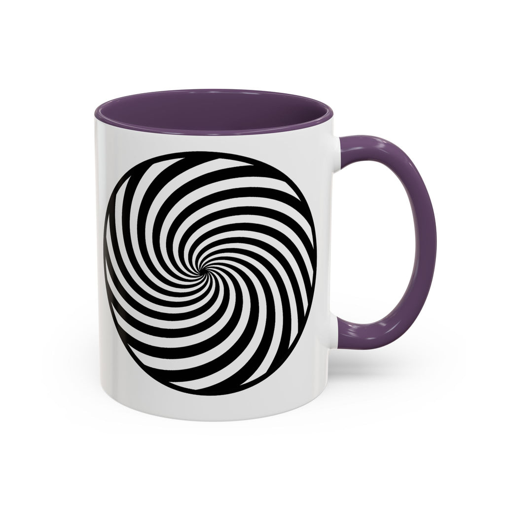 Hypnotic Swirl Accent Mug — Black & White Spiral Coffee Cup (11/15oz)