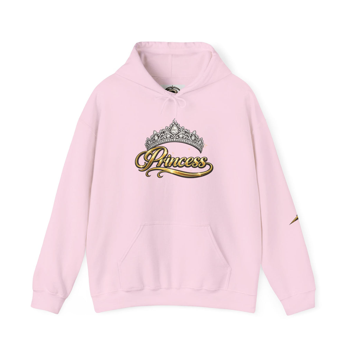 Princess Tiara Hoodie — Gold Script Crown Sweatshirt