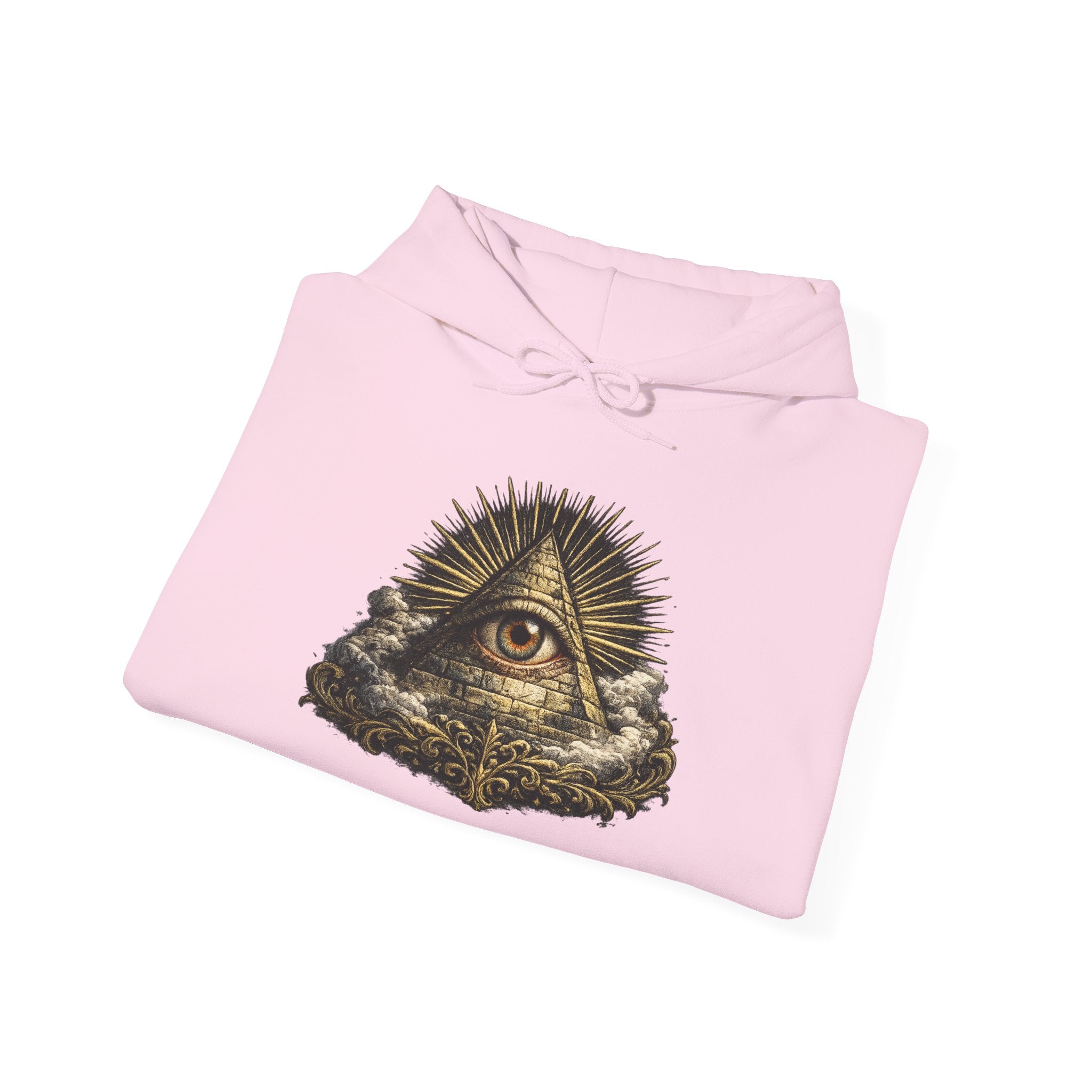 All-Seeing Eye Hoodie — Vintage Pyramid Symbol Graphic Sweatshirt