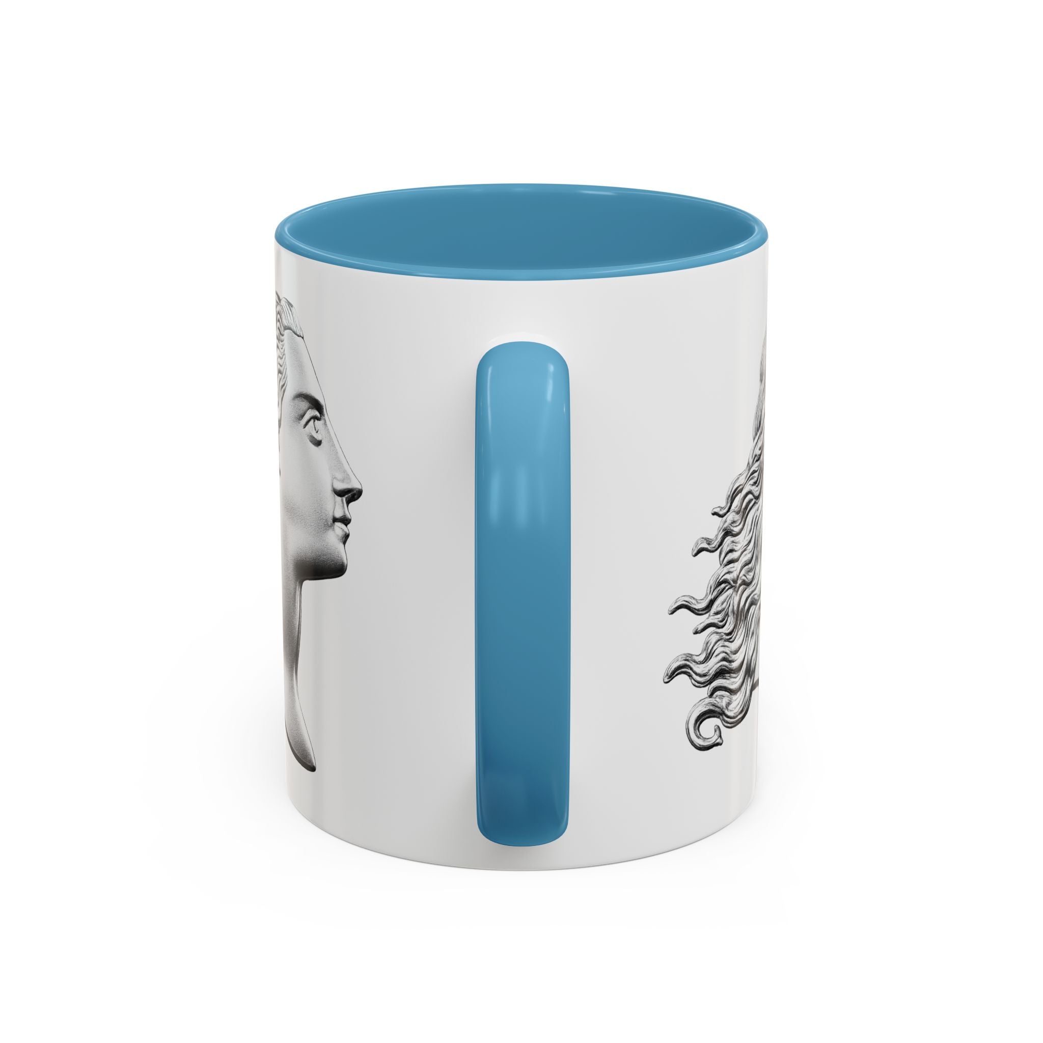 Classical Profile Accent Coffee Mug — Greek Goddess Bust Design (11/15oz)