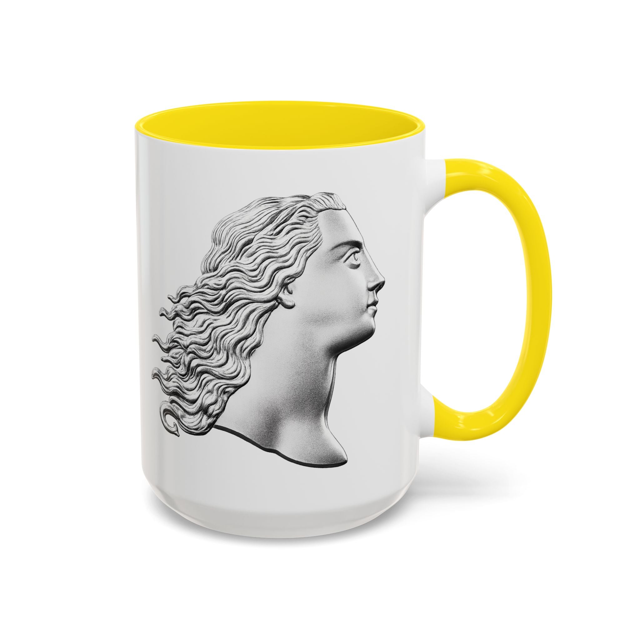 Sculpted Profile Accent Coffee Mug — Classical Bust Design (11/15 oz)