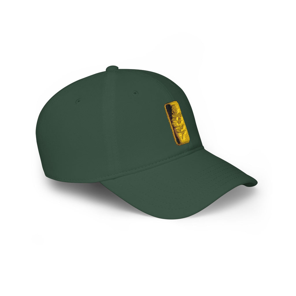 Low Profile Cap with Gold Embroidered Rosa Patch