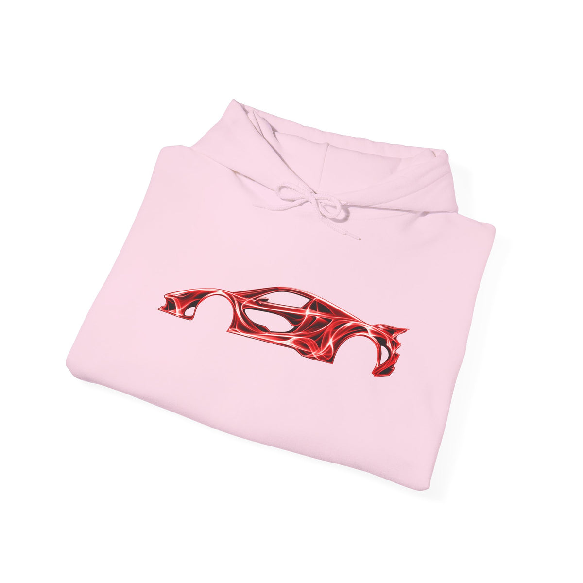Car Silhouette Hoodie – Red Flame Sports Car Graphic