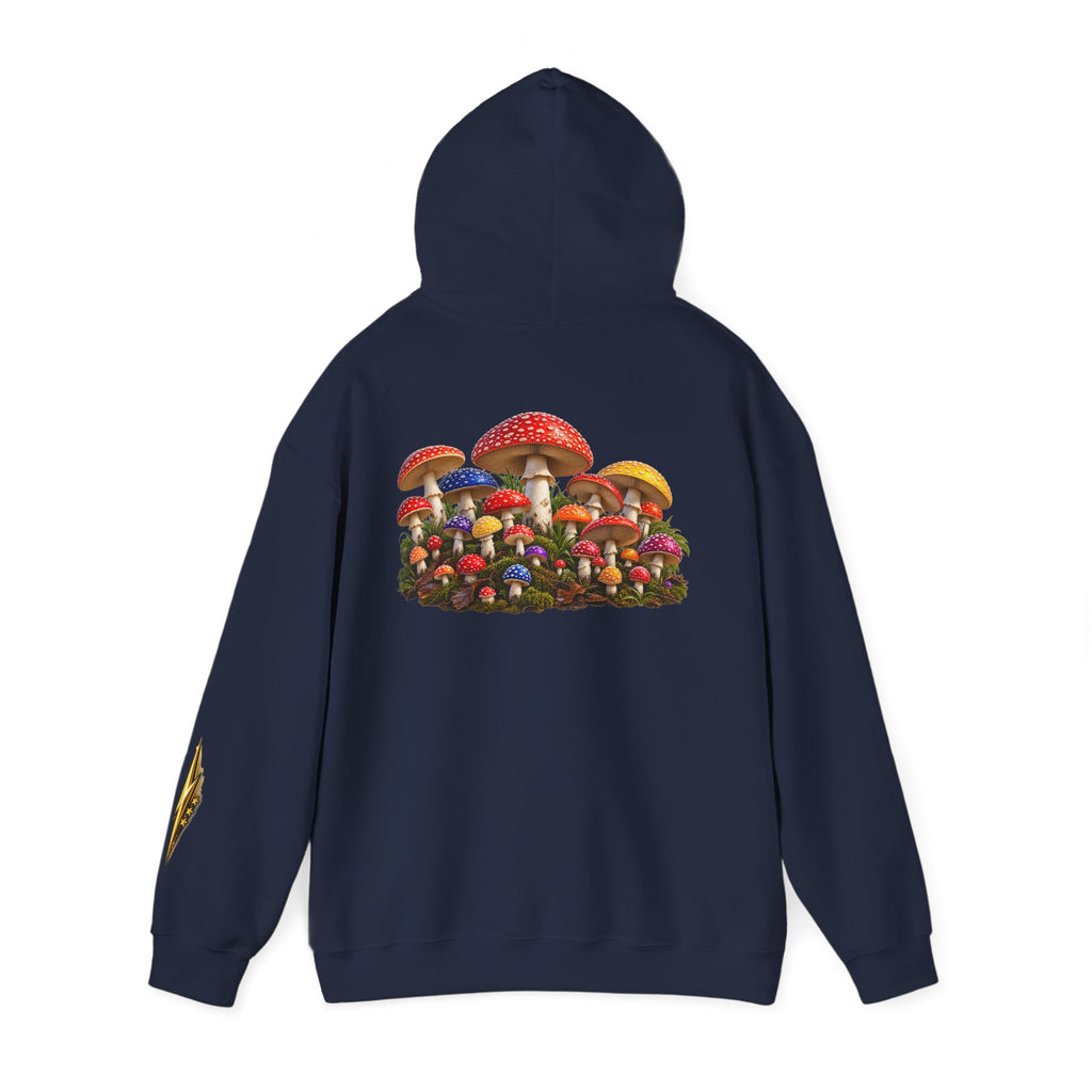 Mushroom Hoodie — Vintage Fly Agaric Fungi Graphic Pullover