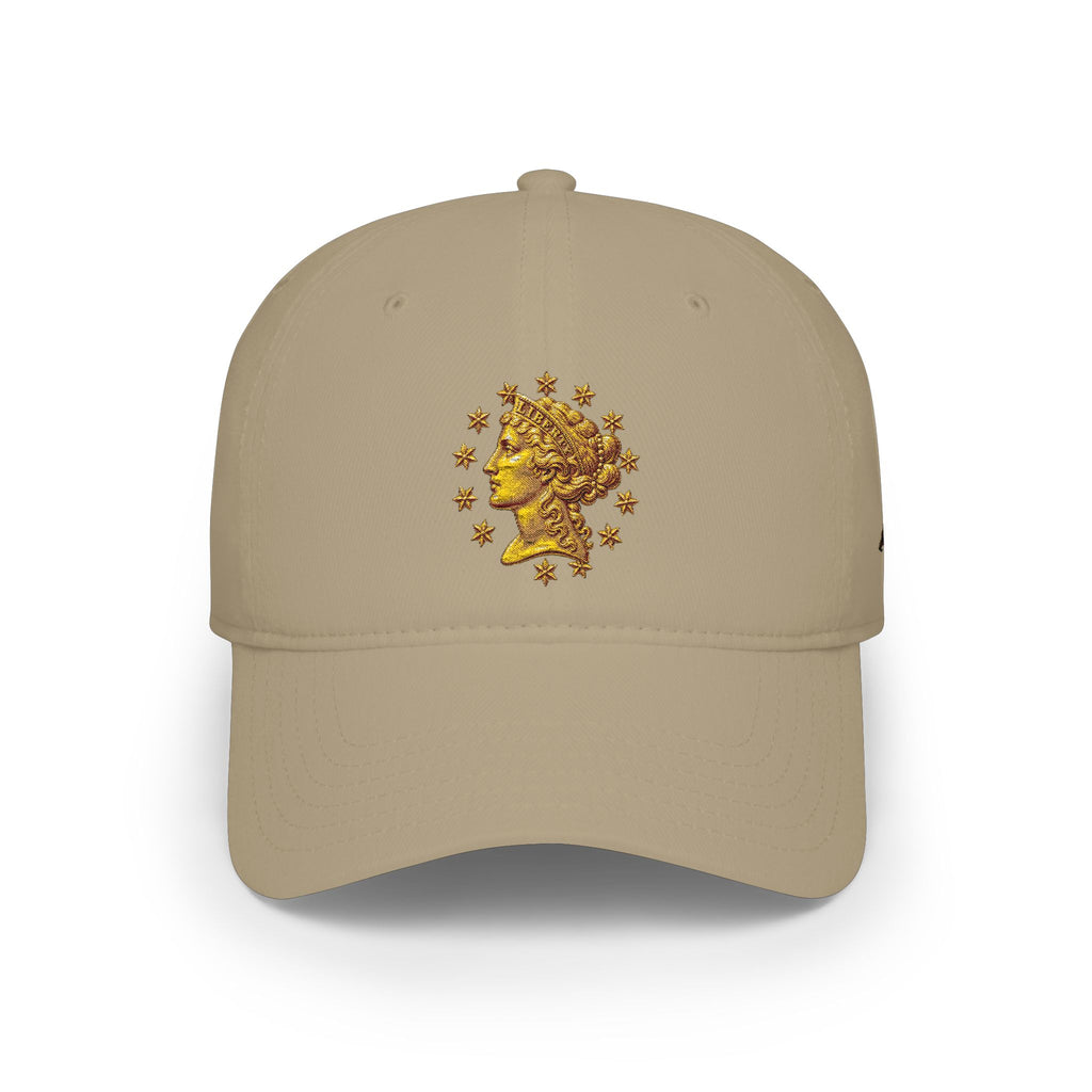 Gold Liberty Skull Cap — Low Profile Baseball Hat
