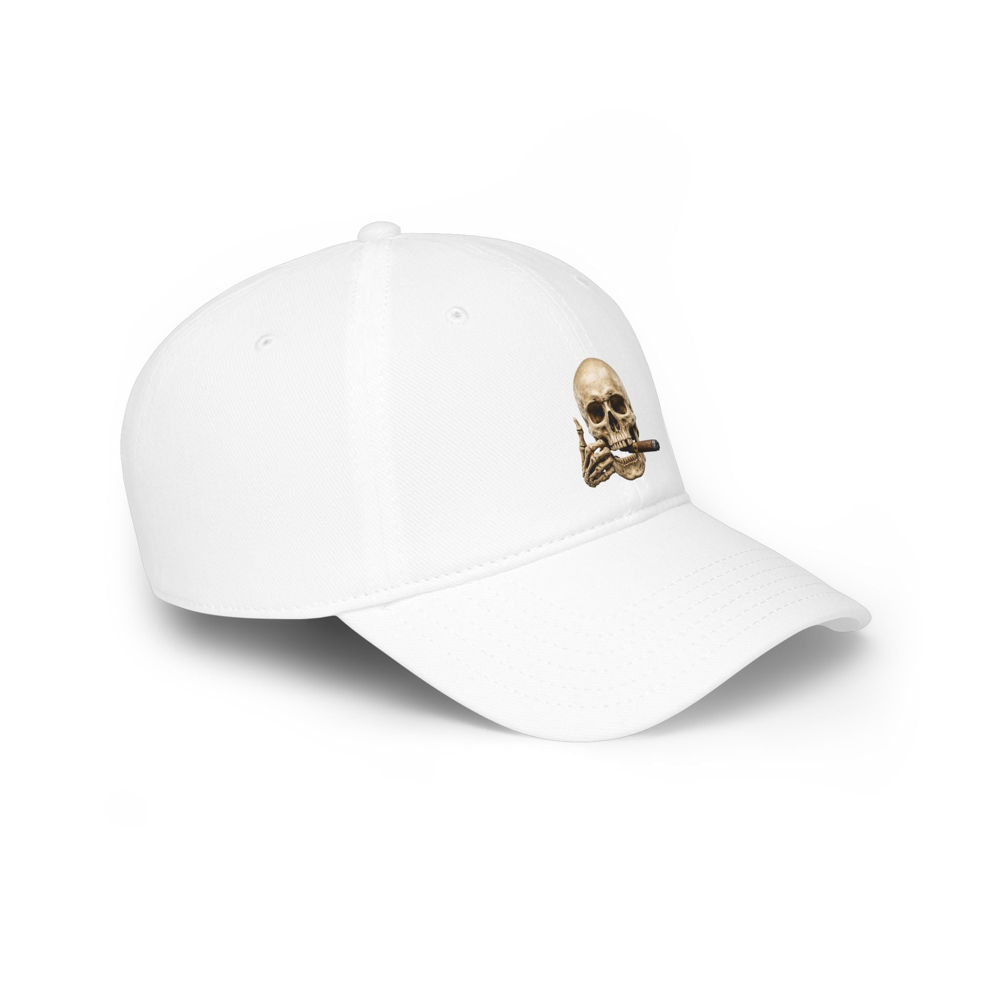 Cigar Smoking Skull, Low Profile Baseball Cap