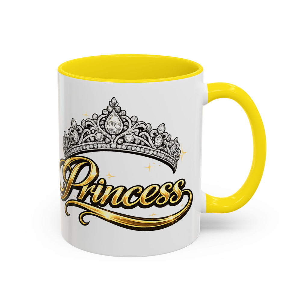 Princess Crown Accent Coffee Mug — Gold Script 11/15oz