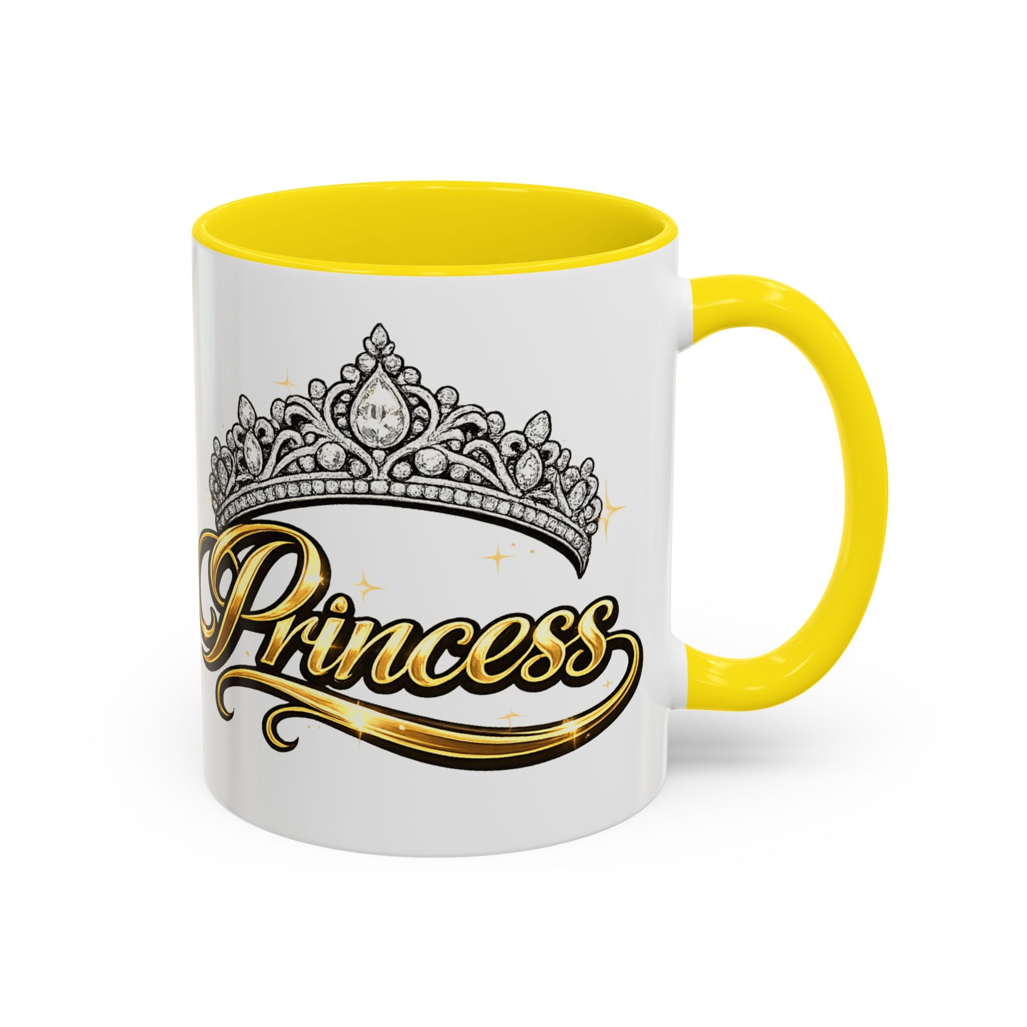 Princess Crown Accent Coffee Mug — Gold Script 11/15oz