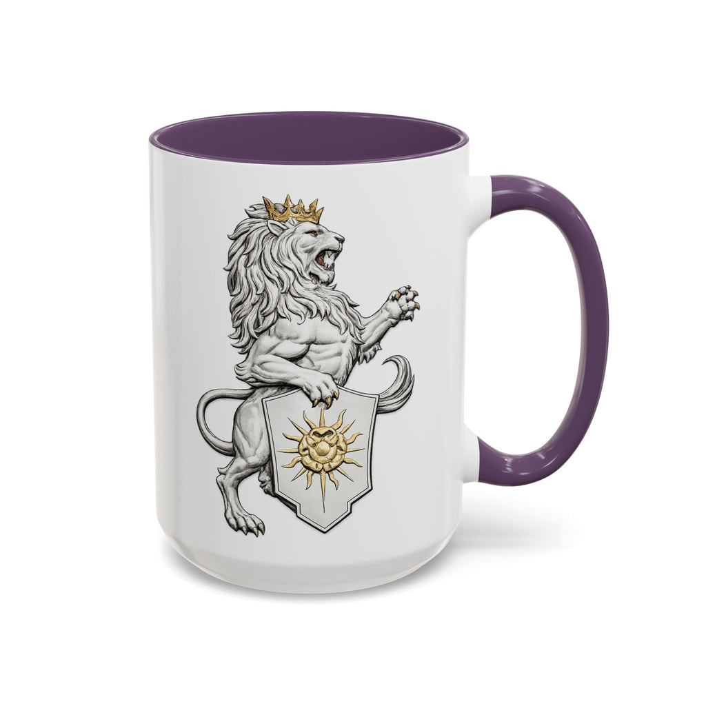 Royal Lion Crest Coffee Mug — Heraldic Crowned Lion Design (11/15oz)