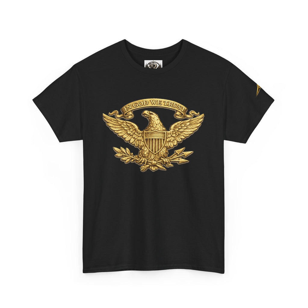 Eagle Crest T‑Shirt — Vintage Gold Eagle Emblem Patriotic Tee