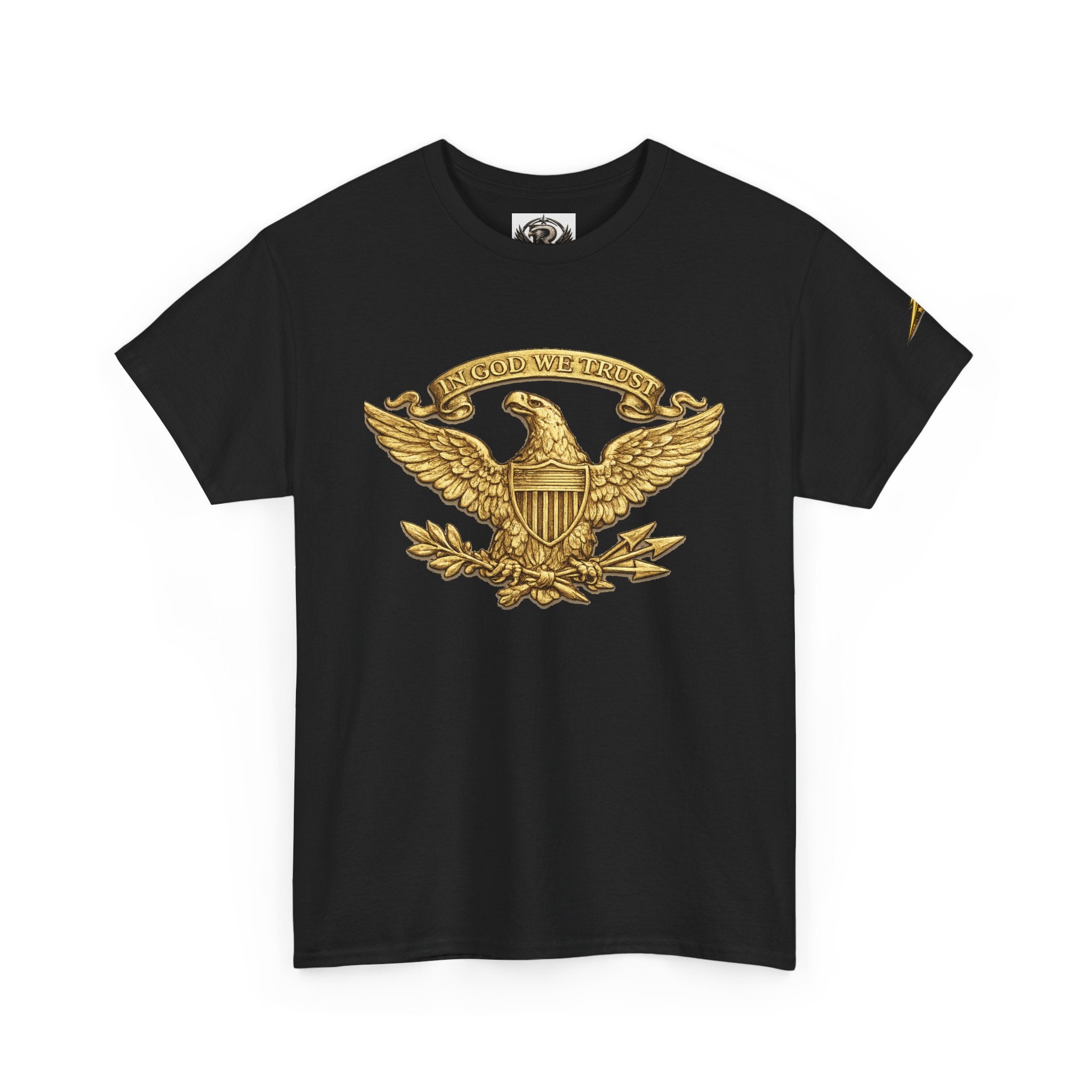 Eagle Crest T‑Shirt — Vintage Gold Eagle Emblem Patriotic Tee