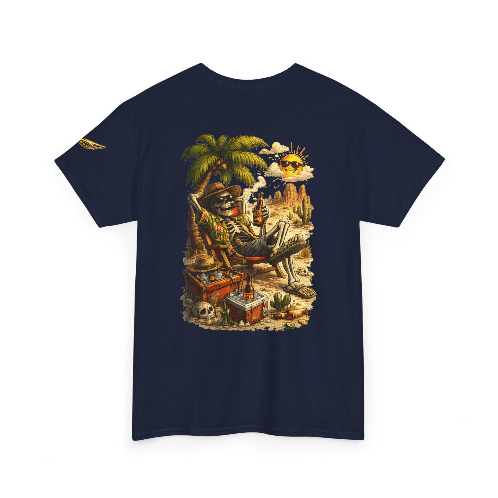 T-Shirt — Vintage Camping Surf Skull Graphic Tee