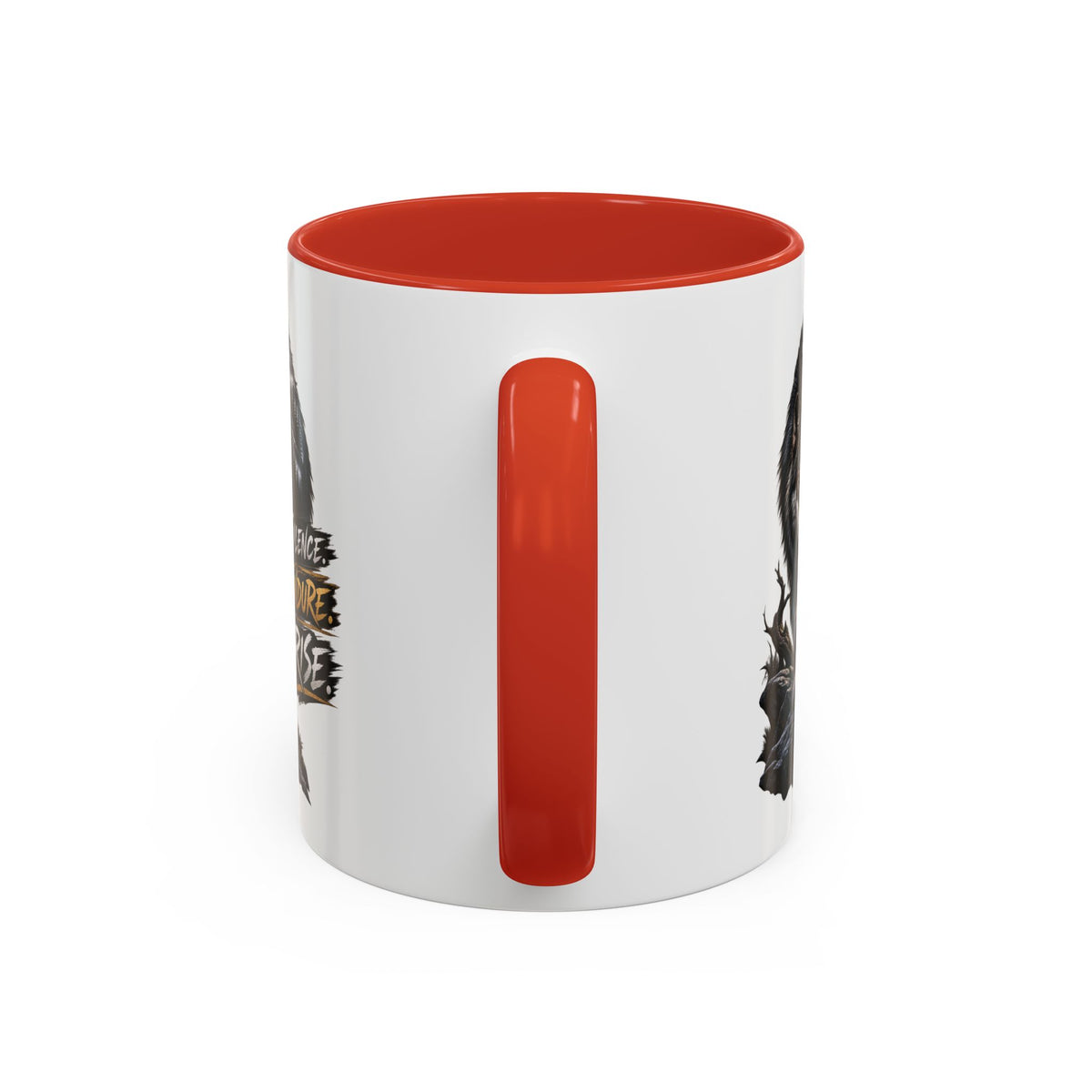 Wolf Graphic Coffee Mug — "Silence Endure Rise" Accent Ceramic Mug (11/15oz)