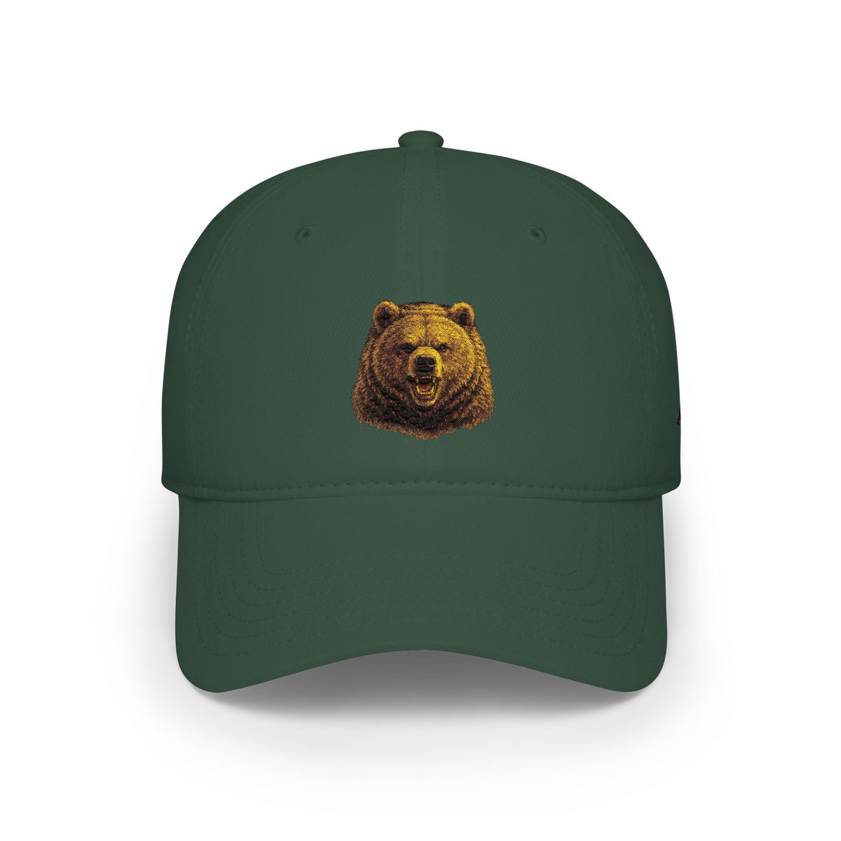 Bear Head Embroidered Baseball Cap — Low Profile Hat for Outdoors & Casual Wear