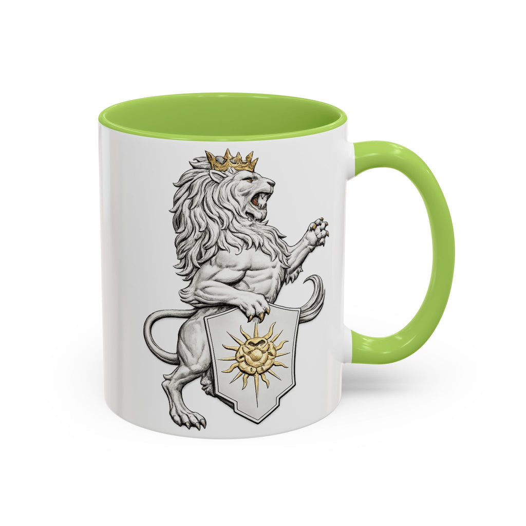 Royal Lion Crest Coffee Mug — Heraldic Crowned Lion Design (11/15oz)