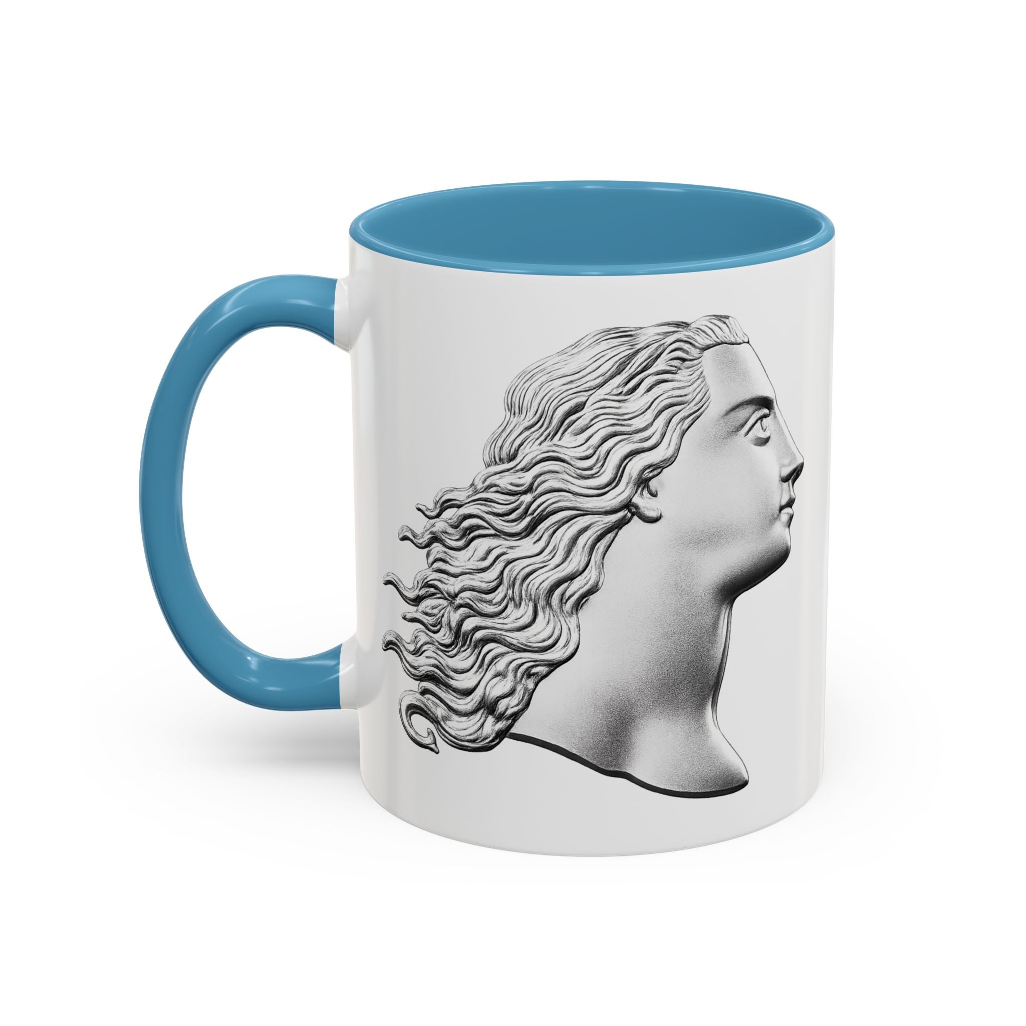 Sculpted Profile Accent Coffee Mug — Classical Bust Design (11/15 oz)