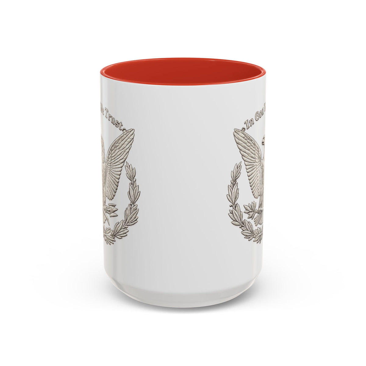 Eagle Emblem Coffee Mug — "In God We Trust" Accent Ceramic Mug (11/15oz)