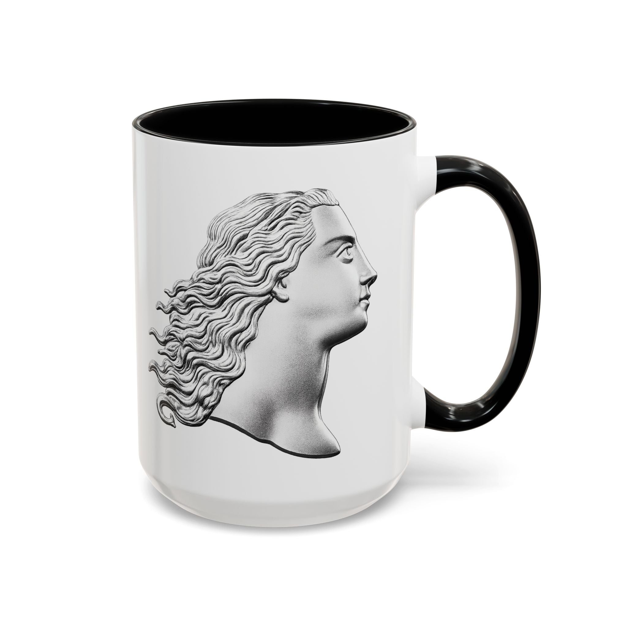 Sculpted Profile Accent Coffee Mug — Classical Bust Design (11/15 oz)