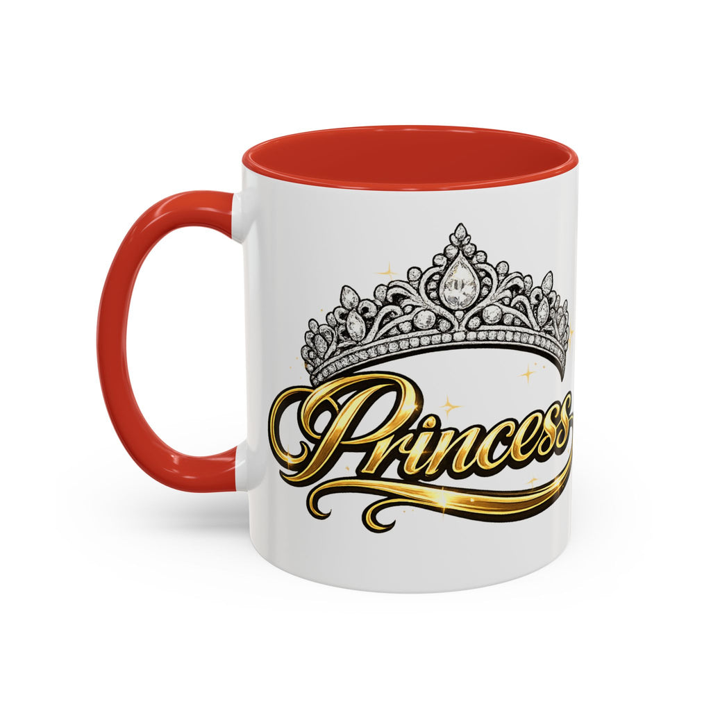 Princess Crown Accent Coffee Mug — Gold Script 11/15oz