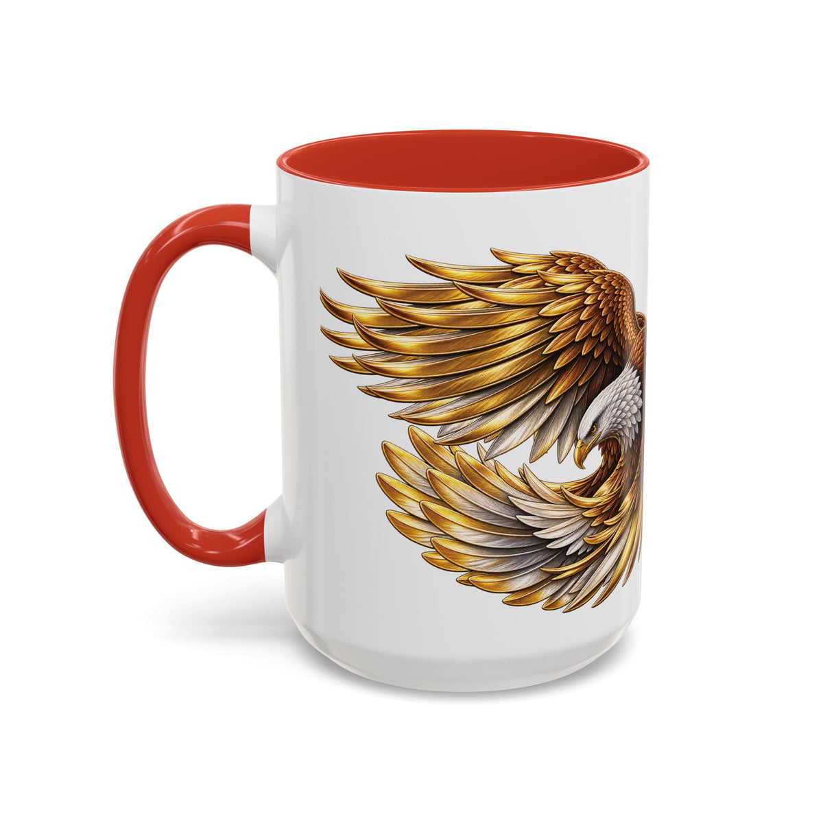 Golden Eagle Coffee Mug — Accent Ceramic Mug with Majestic Eagle Design