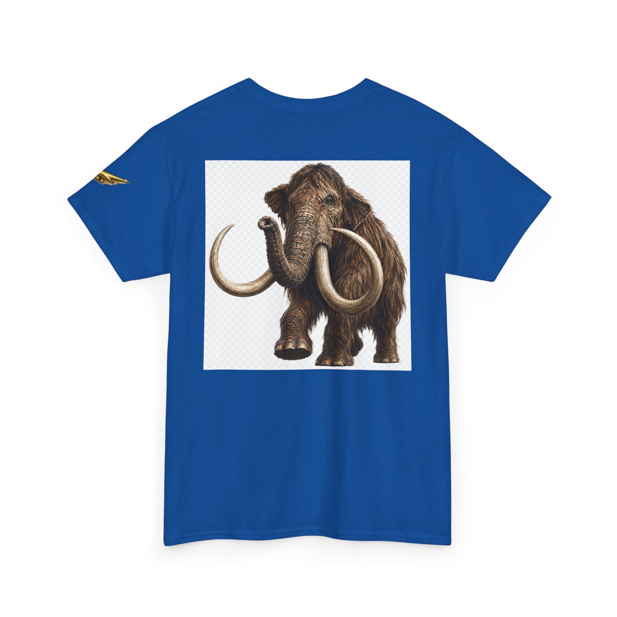 Mammoth Graphic Tee — Vintage Woolly Mammoth Illustration Back Print