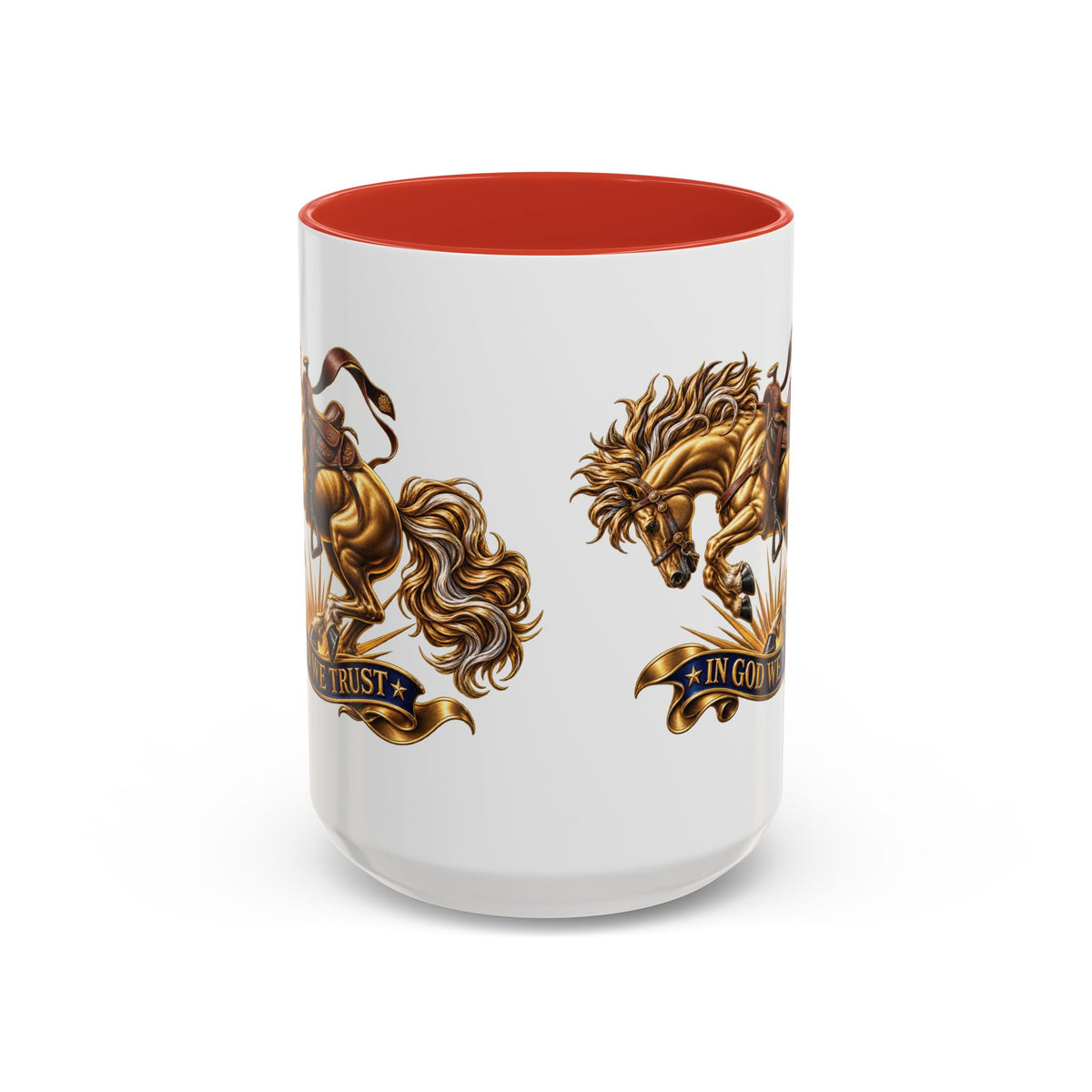 In God We Trust Golden Horse Accent Coffee Mug