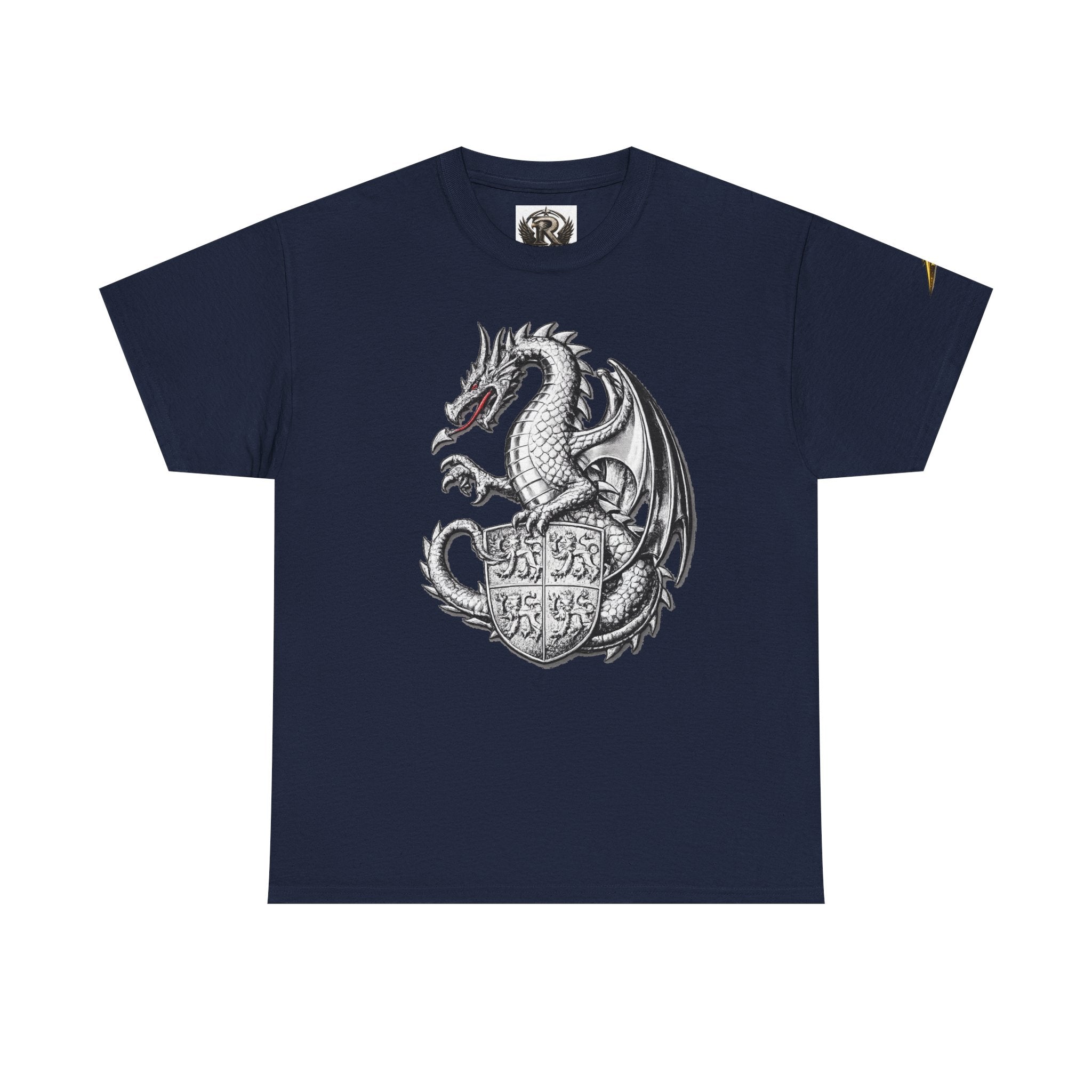 Dragon Crest T-Shirt — Medieval Dragon Shield Graphic Tee