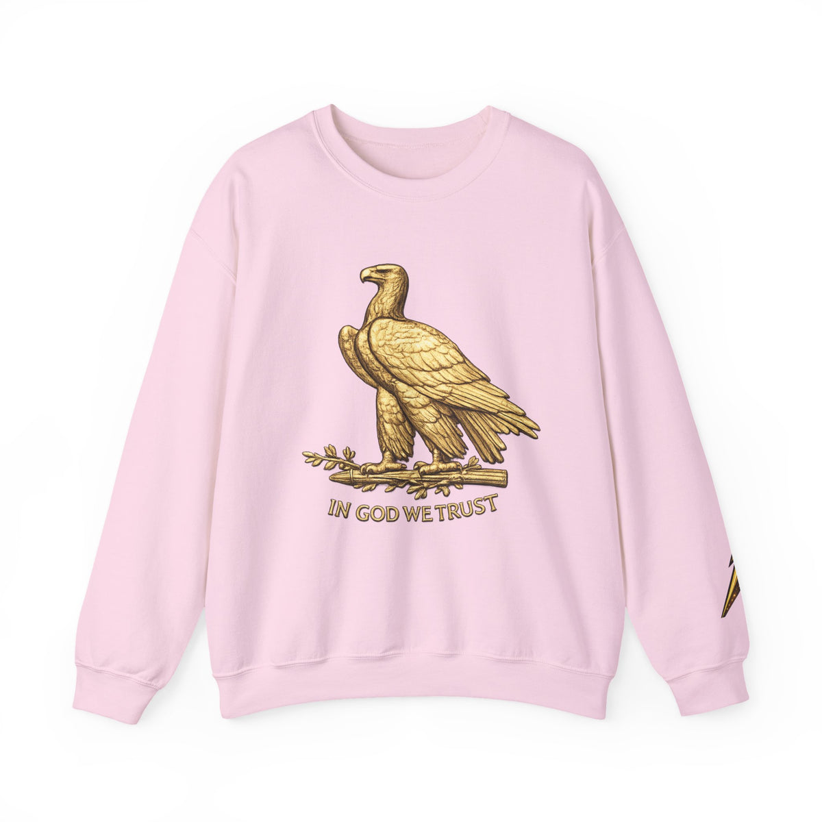 Crewneck Sweatshirt — Gold Eagle 'In God We Trust' Patriotic Pullover