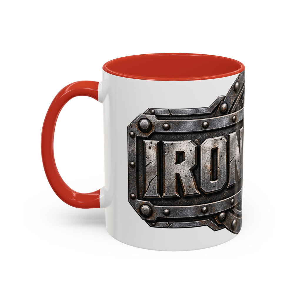 Metal Shield Coffee Mug — 'Iron Clad' Rustic Industrial Accent Mug