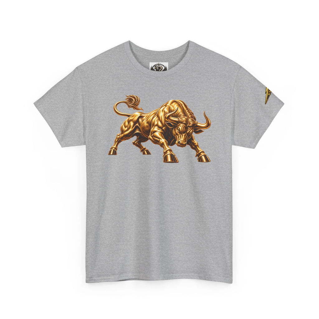 Golden Bull Graphic Tee — Charging Bull Design T-Shirt
