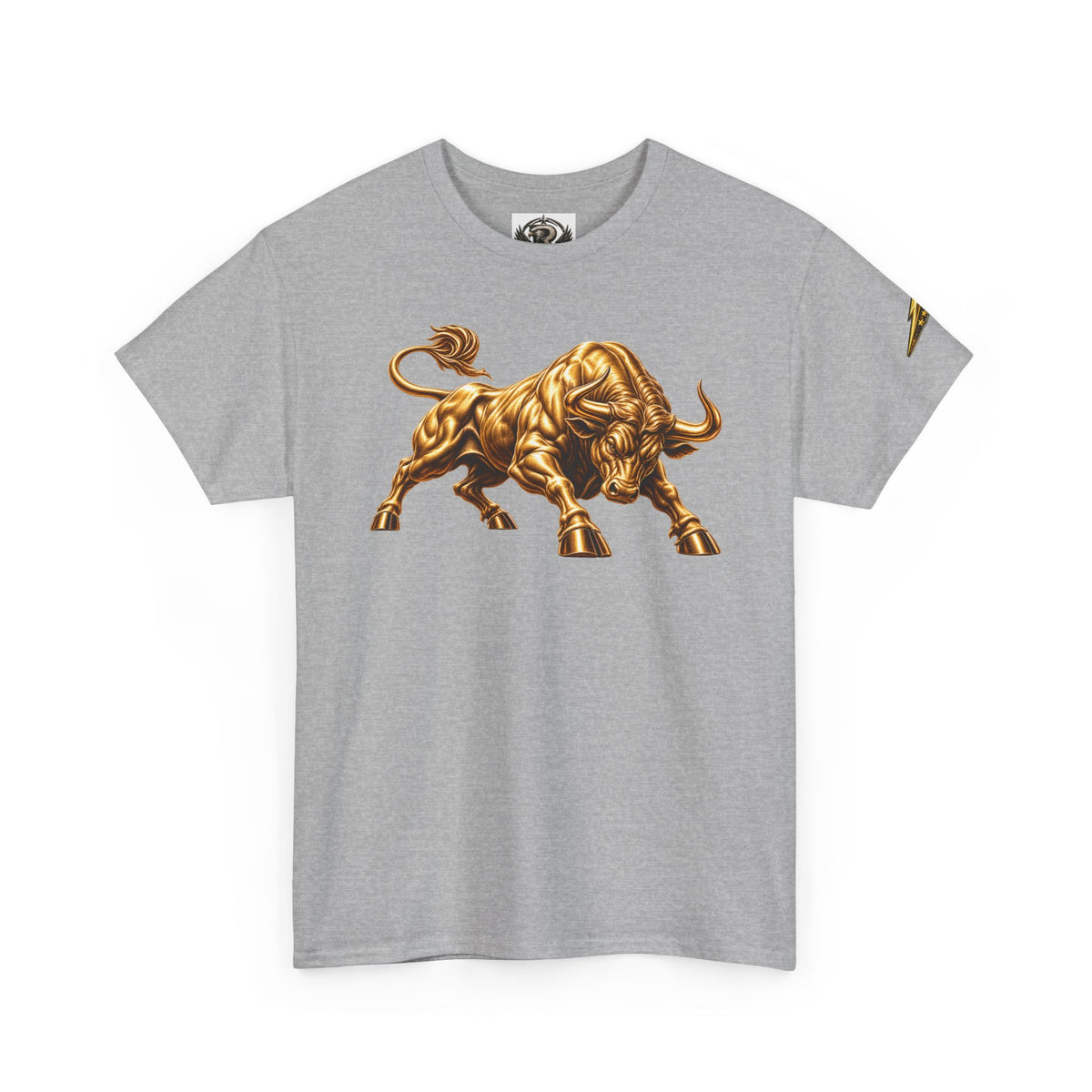 Golden Bull Graphic Tee — Charging Bull Design T-Shirt