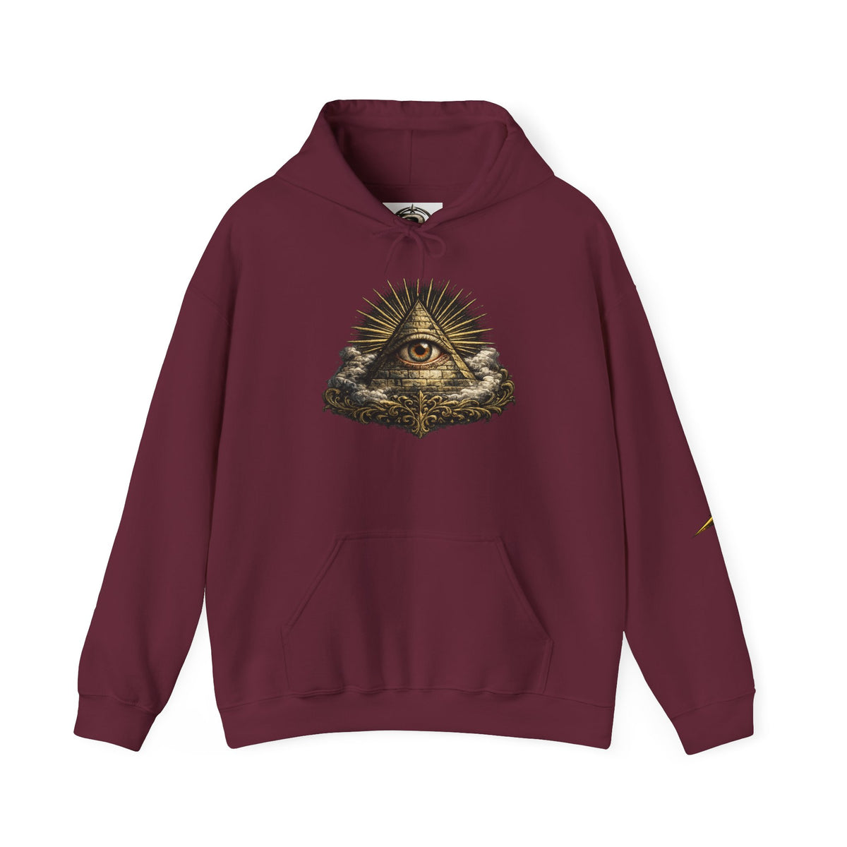 All-Seeing Eye Hoodie — Vintage Pyramid Symbol Graphic Sweatshirt