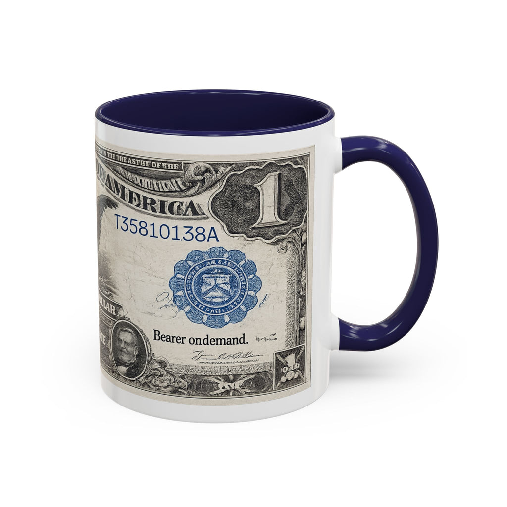 Dollar Bill Accent Coffee Mug — Vintage US Currency Design (11/15oz)
