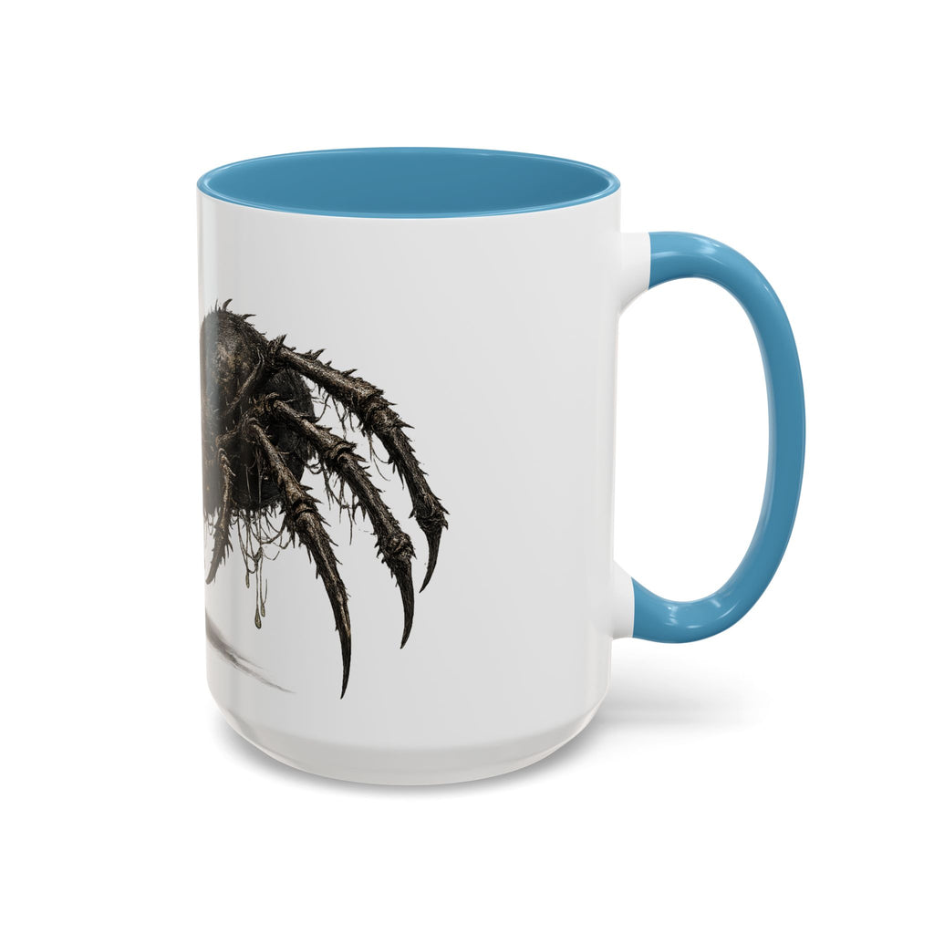 Spider Horror Accent Coffee Mug — Creepy Red-Eyed Arachnid Design (11/15oz)