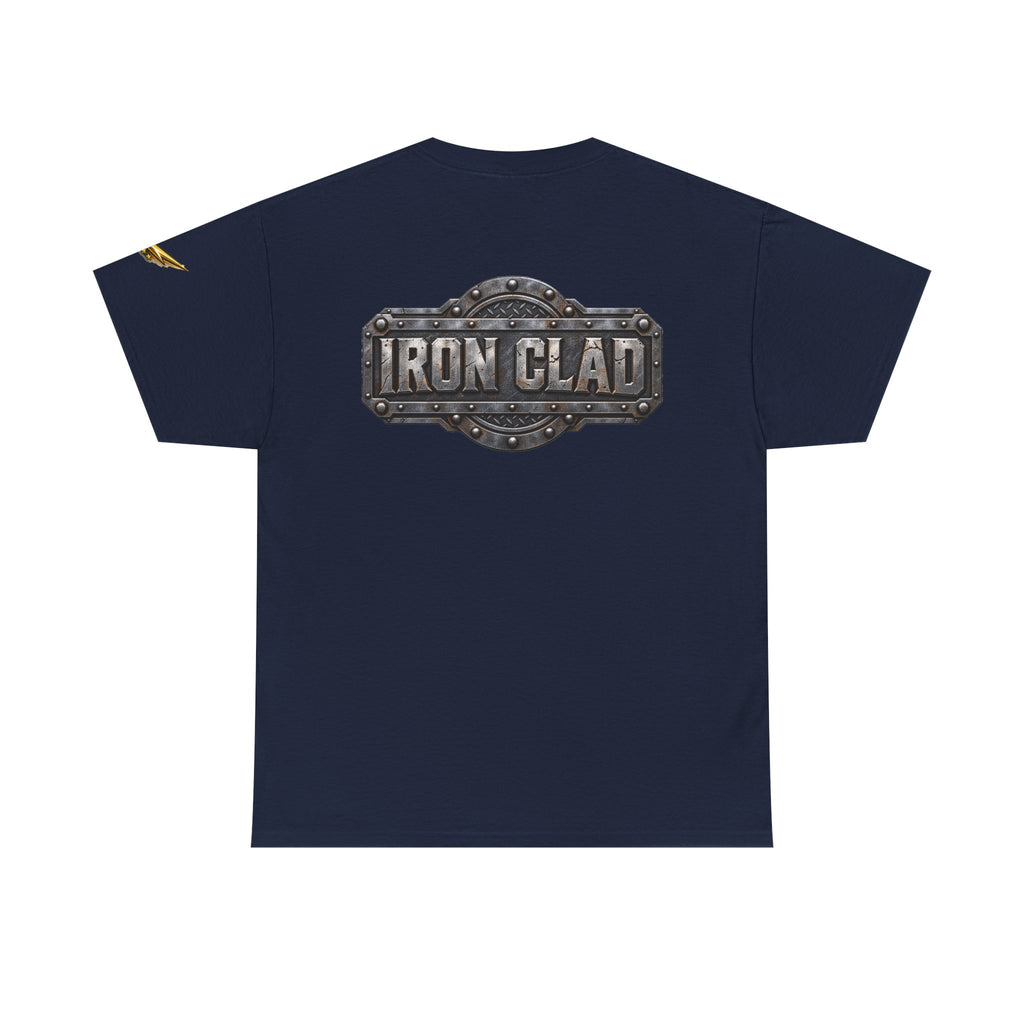 T-Shirt — "Iron Clad" Industrial Metal Logo Tee
