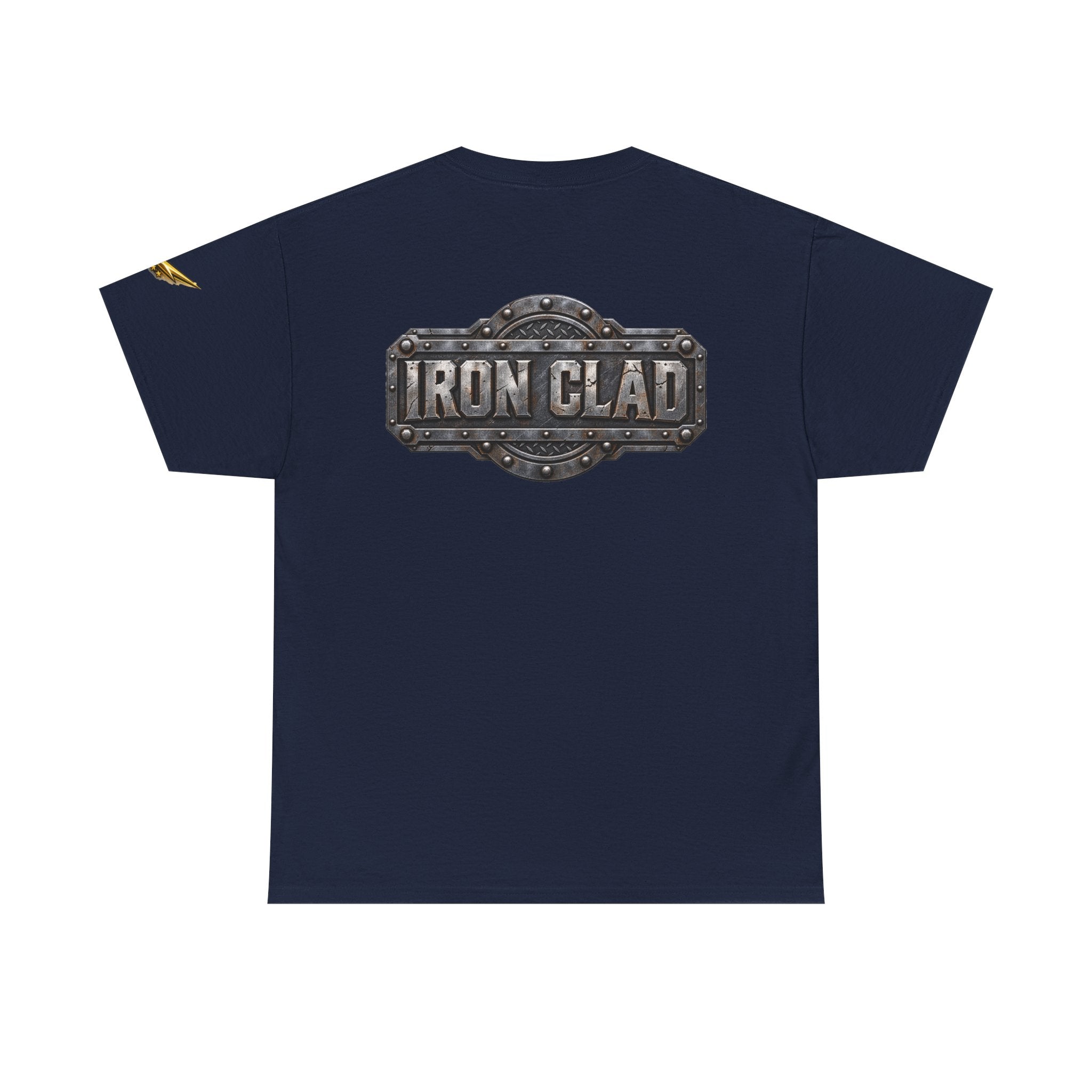 T-Shirt — "Iron Clad" Industrial Metal Logo Tee