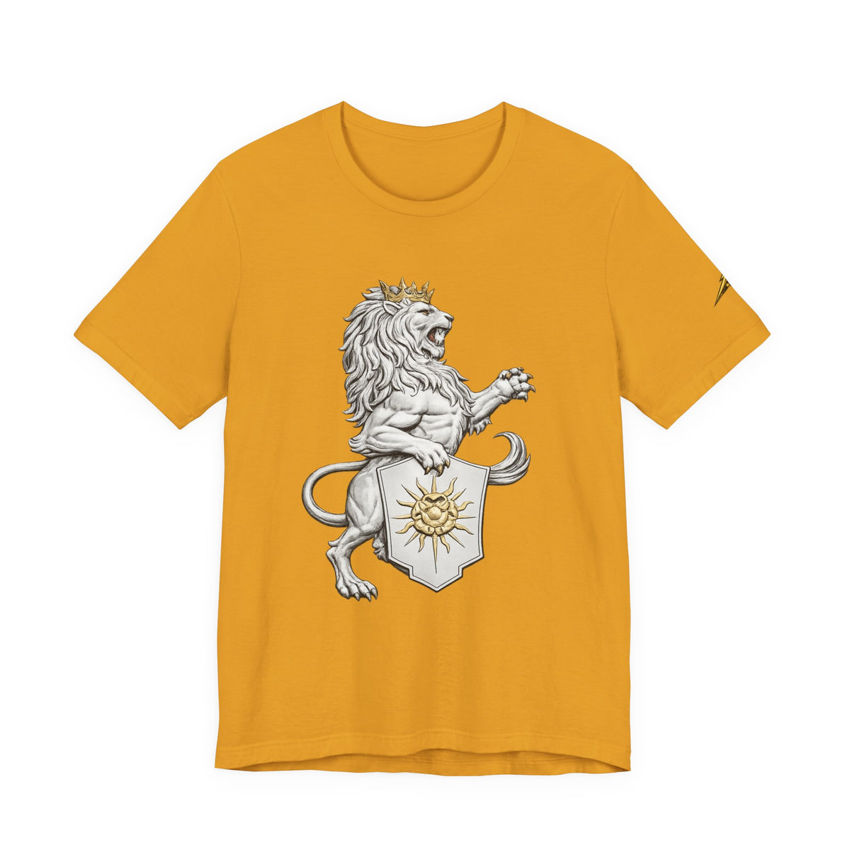 Lion Crest T-Shirt — Regal Sun Shield Graphic Tee