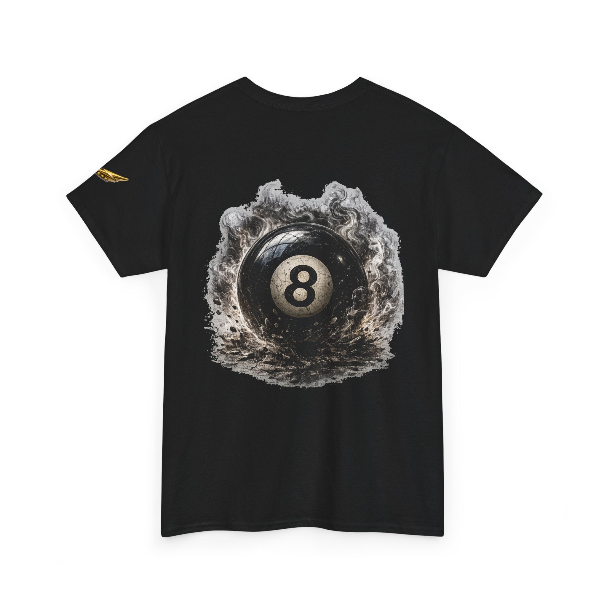 8-Ball Graphic Tee — Smoky Pool Ball Back Print T-Shirt