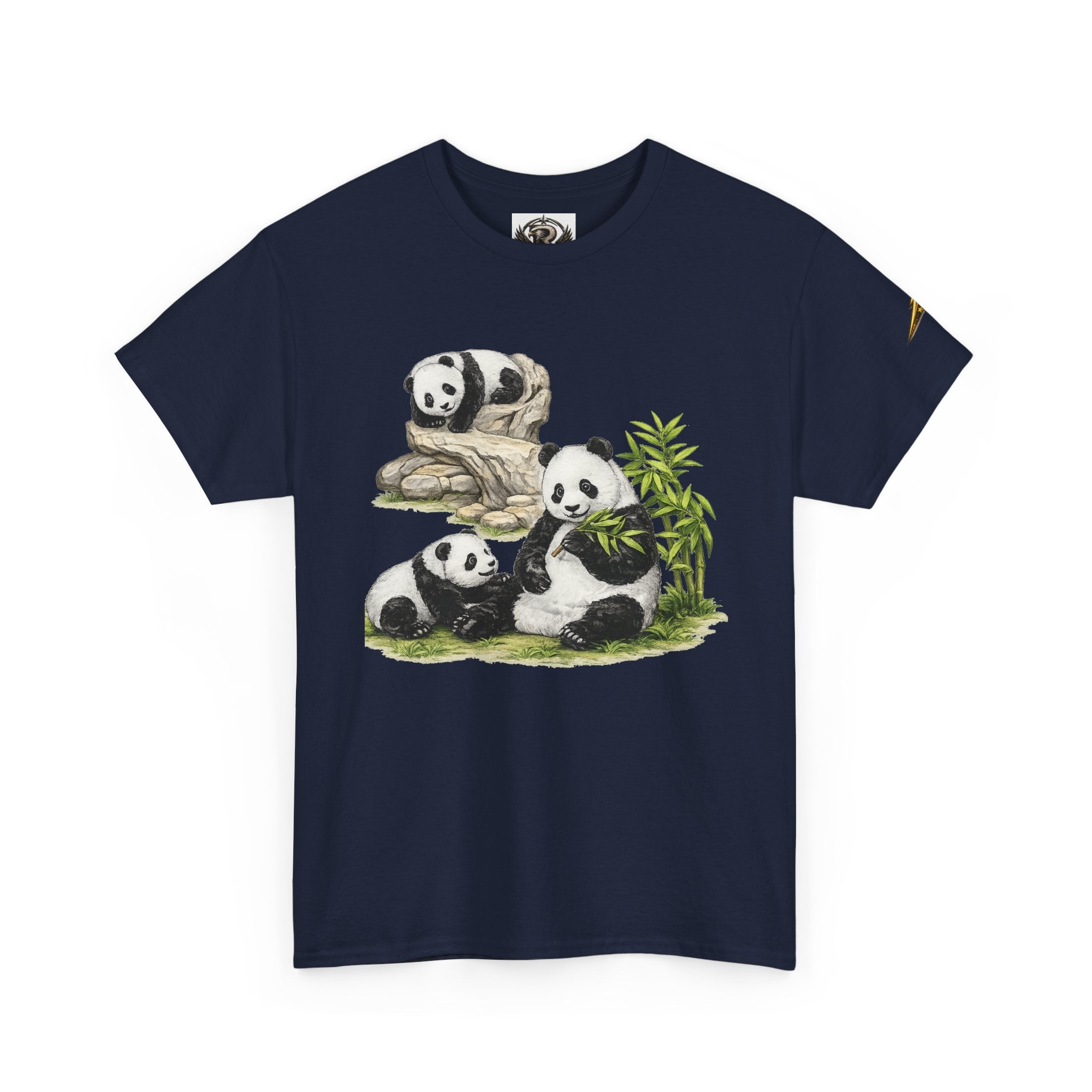 Pandas Relaxing Graphic Tee — Cute Bamboo Panda Illustration T-Shirt