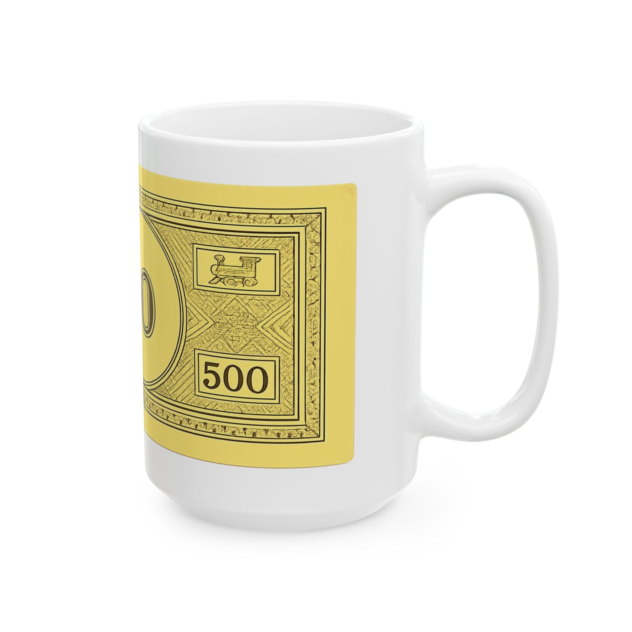 Money Bill 500 Ceramic Mug — Funny Cash Novelty Coffee Cup