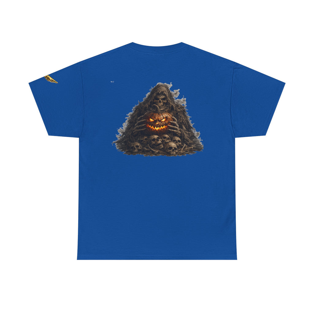 Halloween Pumpkin Pile T-Shirt — Spooky Jack-O'-Lantern Pile Graphic Tee