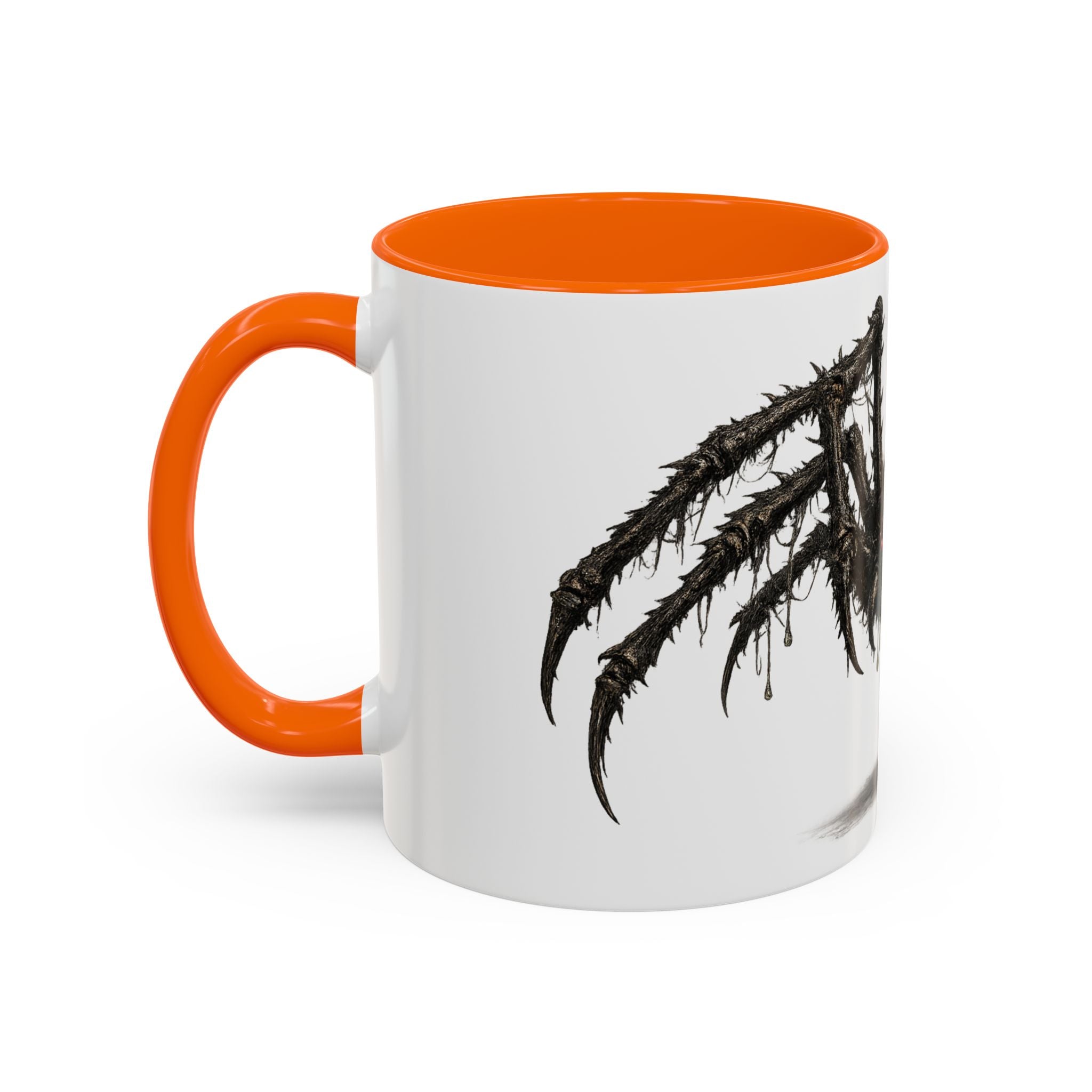 Spider Horror Accent Coffee Mug — Creepy Red-Eyed Arachnid Design (11/15oz)